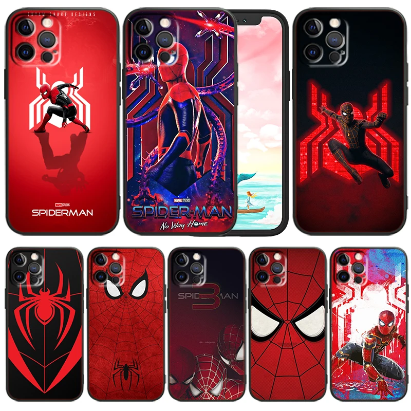 

Cool Marvel Spiderman Logo For Apple iPhone 13 12 Mini 11 XS Pro Max X XR 8 7 6 Plus SE 2020 5 Funda Capa Black Soft Phone Case