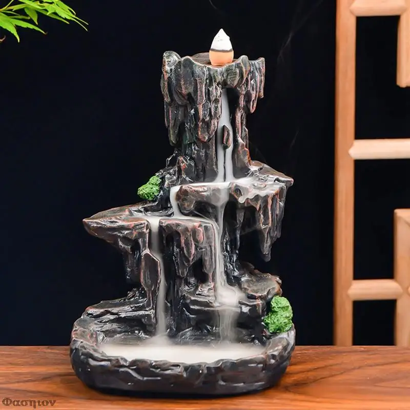 

Ceramic Incense Burner Waterfall Backflow Smoke Censer Creative Incense Ornament Burner Home Decorative Crafts for Living Room