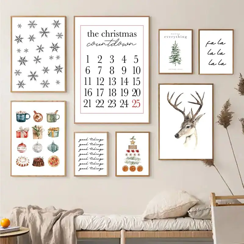 

Christmas Decor Quotes Canvas Painting Party Poster Merry Christmas Wall Art Painting Cartoon Print Picture Room Home Decor