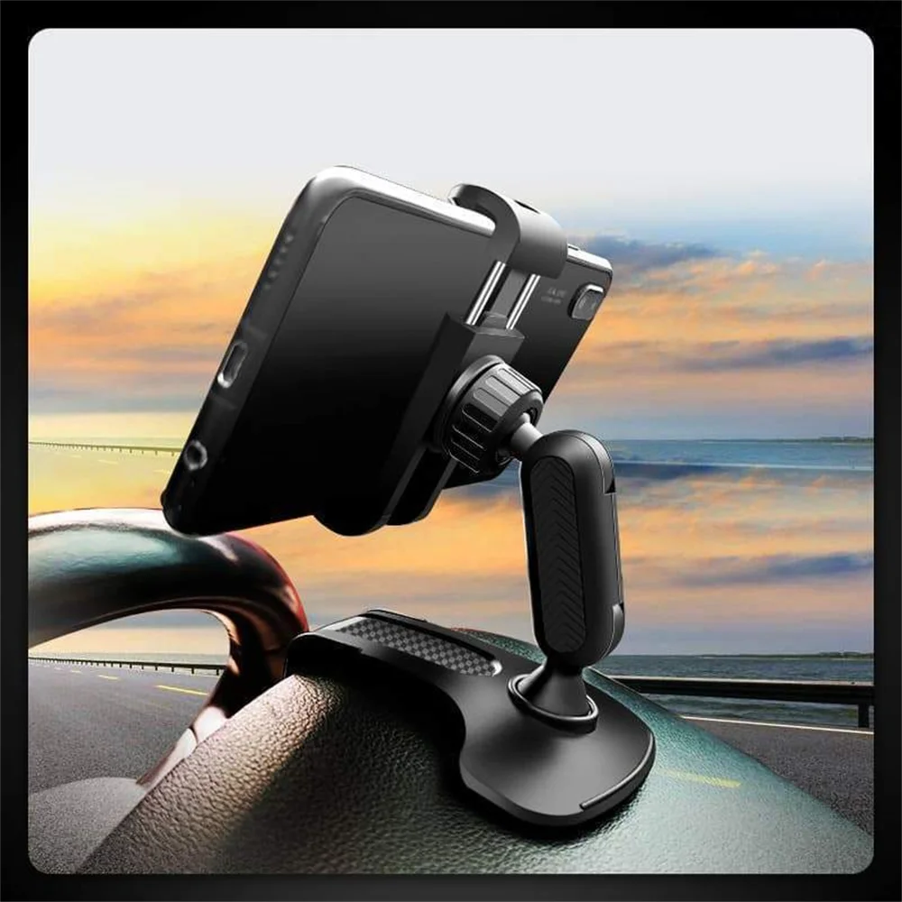 

Dashboard Mount Car Phone Holder 360 Rotation Rearview Mirror Clip Stand Multifunctional Bracket for IPhone 12 Xiaomi Huawei