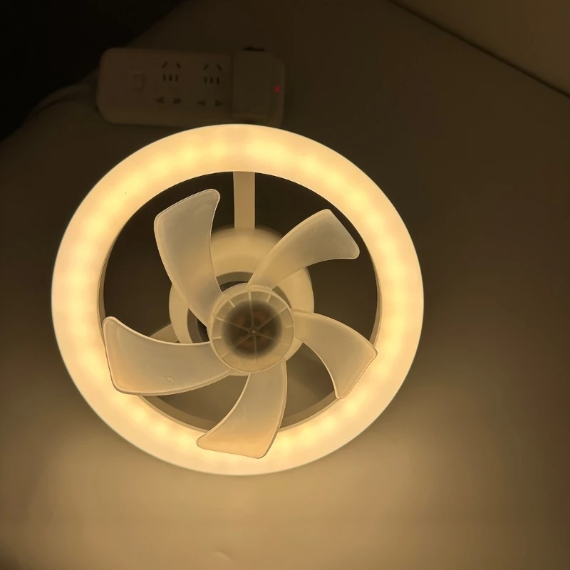 

E27 LED Fan Lamp Ceiling Fan 3-Color Light Adjustable 3000-6500K for Home Office