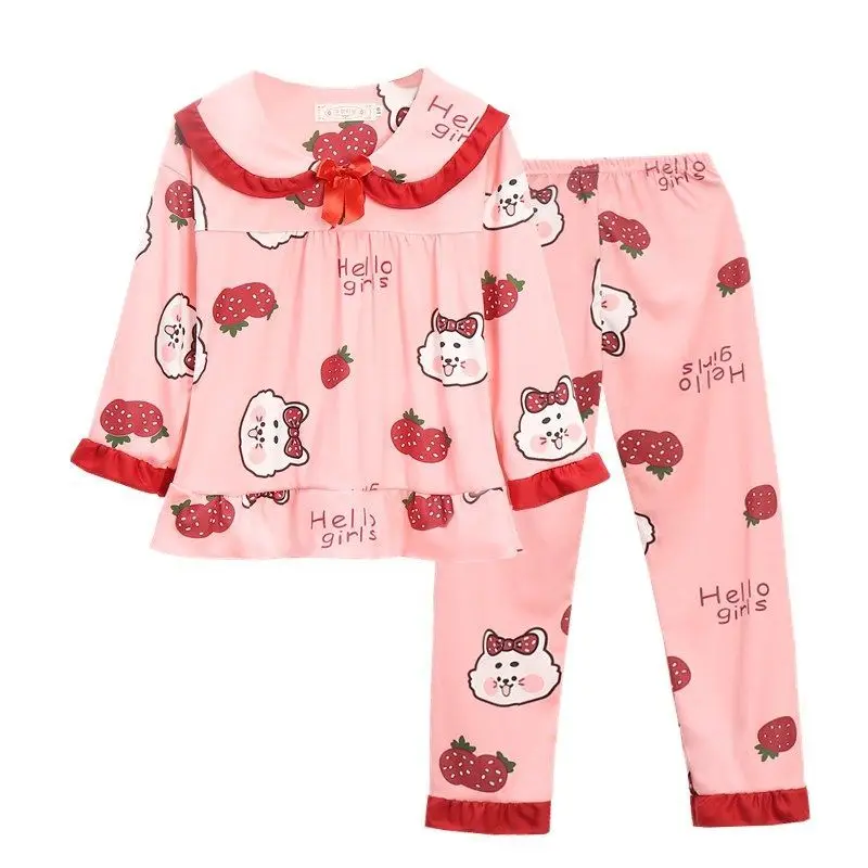 

Spring Pajamas Toddlers Kids Girl Cartoon Pijamas Girls' Long Sleeve Cotton Spring Autumn Lovely Homewear Children's Pyjamas