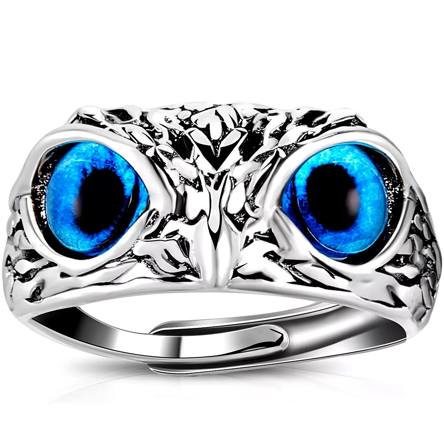 Owl Ring Multicolor Cat Eyes Animal Charm Vintage Rings for Men Women Ring Adjustable Opening Rings Jewelry Gifts