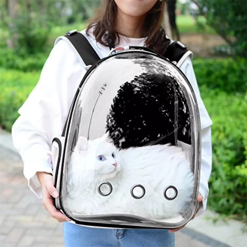 

New in Carrier Bag Outdoor Pet Shoulder bag Carriers Backpack Breathable Portable Travel Transparent Bag For Small Dogs Cats chr