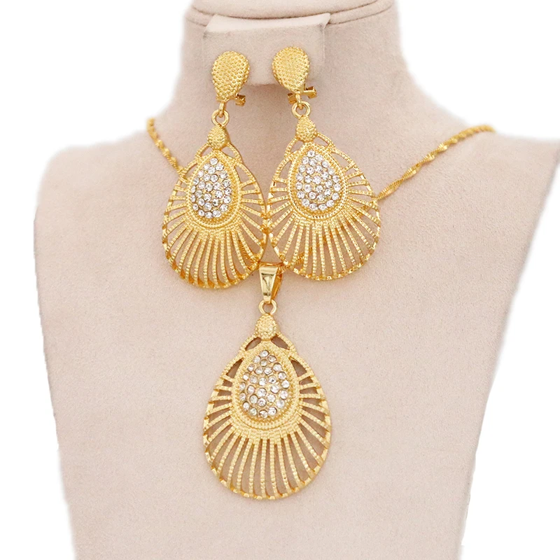 

Ethiopian Earrings and Necklaces Jewelry Habasha Dubai Women's Jewelry Set Eritrea Africa Nigeria Wedding Gift