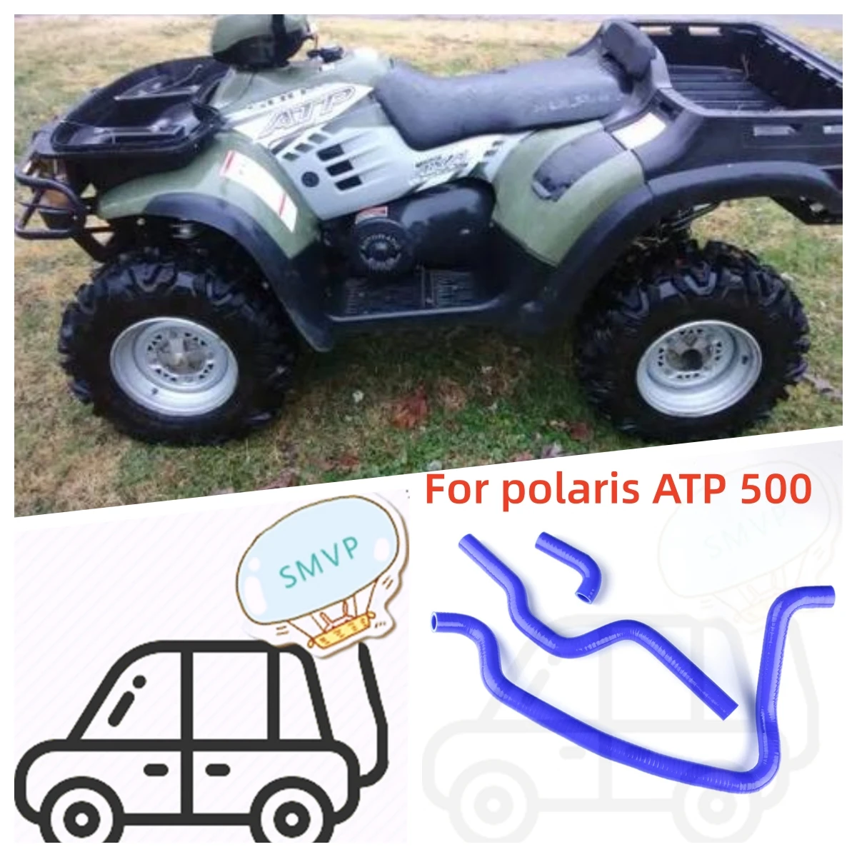 

For 2005 Polaris ATP 500 ATV Silicone Radiator Coolant Hose Kit 3-ply High Performance Parts 3PCS 10 Colors Upper and Lower