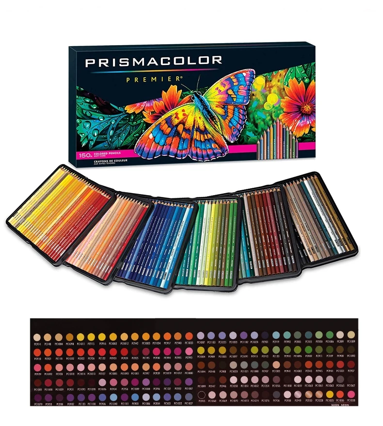 

1sets USA Prismacolor Premier Colored Oil Pencils Soft thick Core Lightfast 150 Colors Drawing Sketching Art Supplies