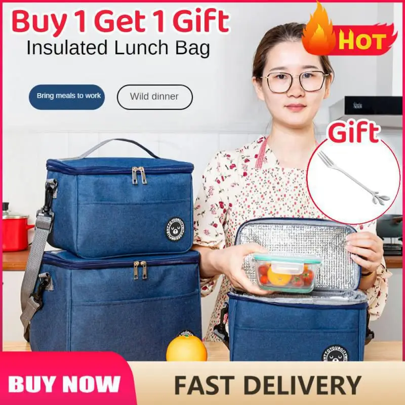 

Portable Lunch Bag Thermal Insulated Lunch Box Tote Cooler Handbag Waterproof Backpack Bento Pouch Company Food Storage Bags