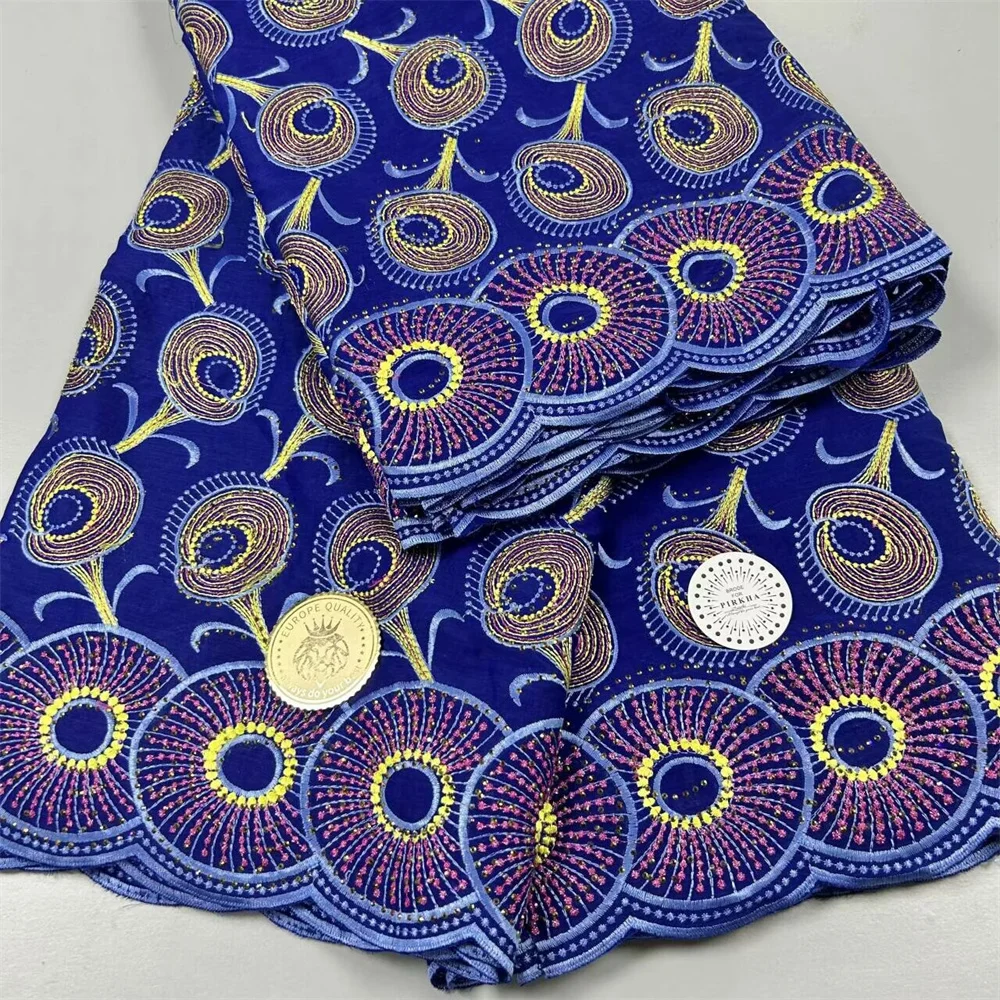 2024 Новая африканская французская швейцарская кружевная ткань с камнями