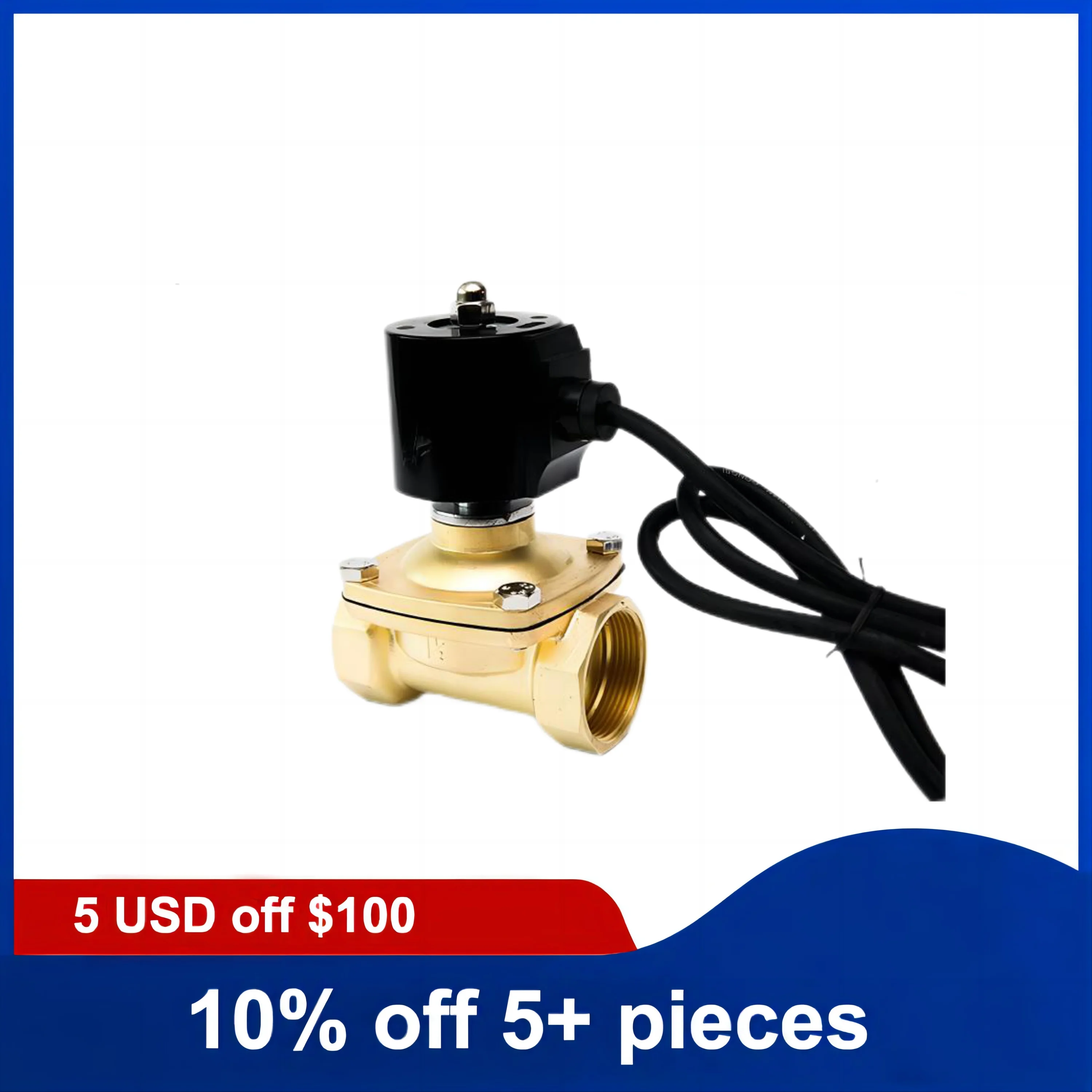 Нормально замкнутый латунный электромагнитный клапан 2A-20 для подводной съемки 3/4