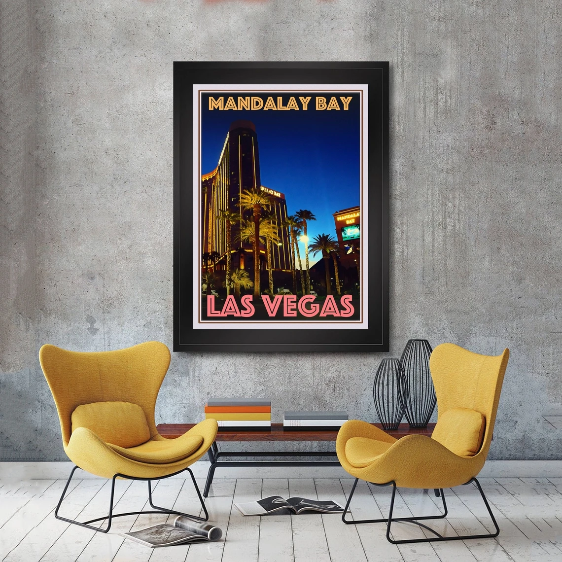 Винтажный постер для путешествий в ретро-стиле Мандалай Бэй Лас-Вегас HD Печать на