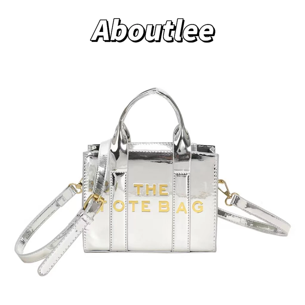 

Aboutlee 2023 Fashion Brands Patent Leather Glossy Mini Tote Bag for Women Luxury Designer Handbags Vintage Spice Girls Wallets