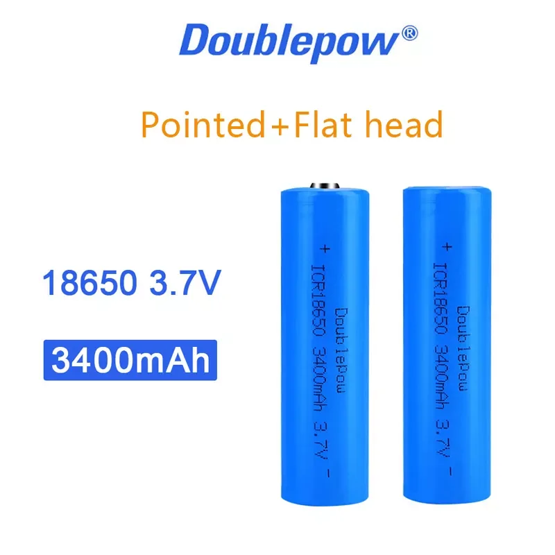

Doublepower 18650 3.7V 3400mAh rechargeable lithium battery, flashlight, laser pointer, remote control, electronic toys