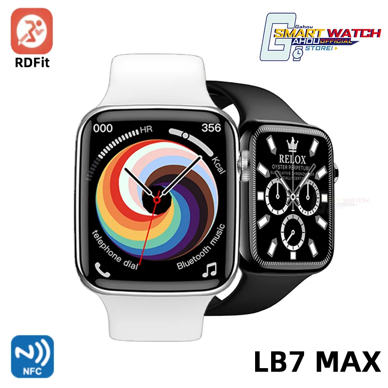 

Новинка смарт-часы Watch7 IWO S7 LB7 MAX 44 мм 1,9 дюйма сенсорный экран NFC циферблат вызов пользовательский циферблат для телефона xiaomi poco realme