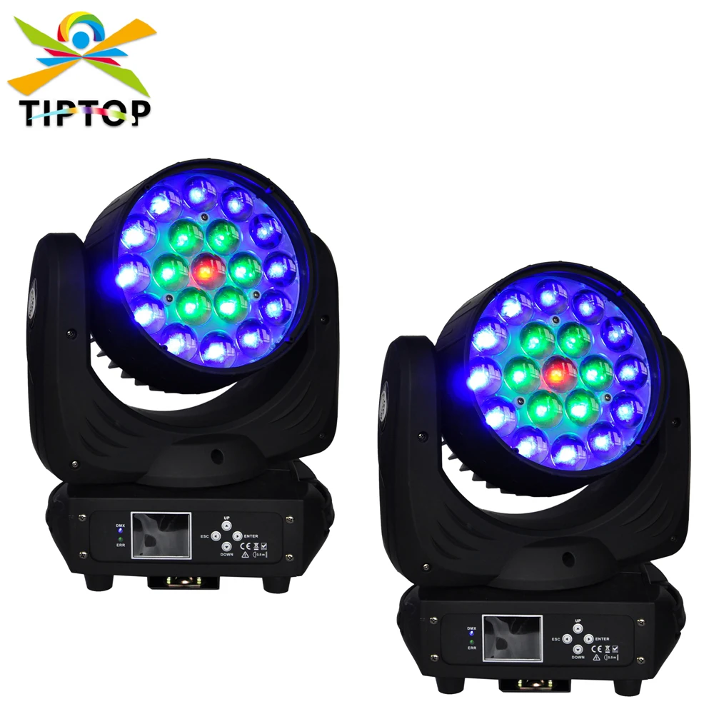 

TIPTOP LED Wash Zoom Moving head light 19x15W RGBW 4in1 DMX Stage Light for Wedding Christmas Birthday DJ Disco KTV Bar TP-L640A