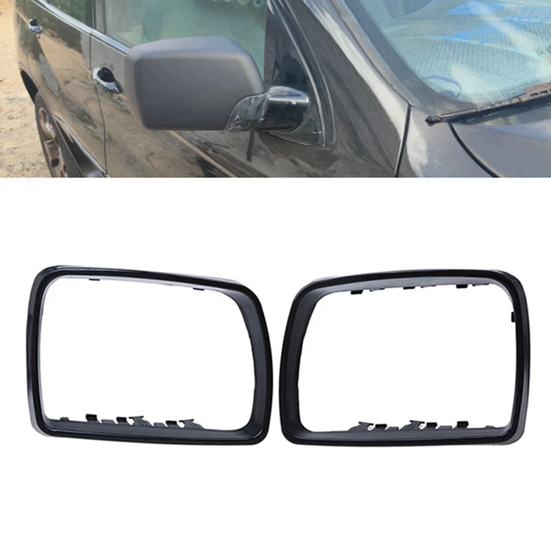 

51168254903 Car Black Rearview Mirror Cover Shell Side Mirror Frame Replacement For-BMW E53 X5 2000-2006 Left