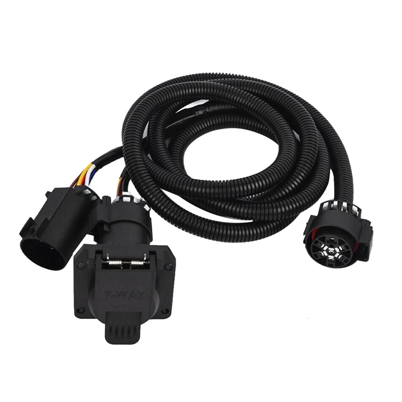

Trailer Wiring Harness Extension 56070 7 Foot 7Pin For Vehicle-Side Truck Bed For Chevy Dodge Ram GMC Ford Toyota