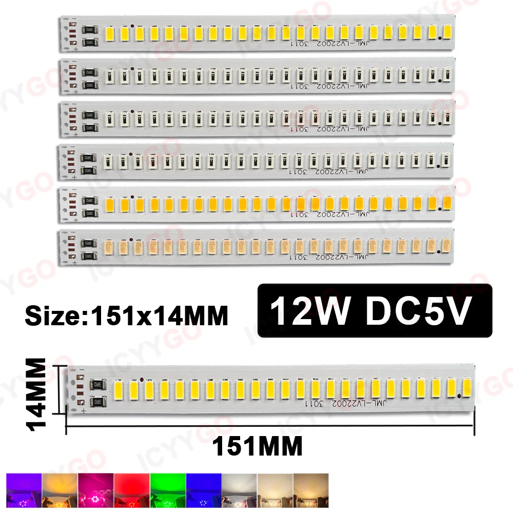 5 шт. высокоярких светодиодных лент DC5 В 1,5 Вт 4 Вт 12 Вт 5730 SMD, излучающих красный, желтый, зеленый и теплый белый свет. 31 мм (art.: 3920d366e77f8) - 3920d366e77f8