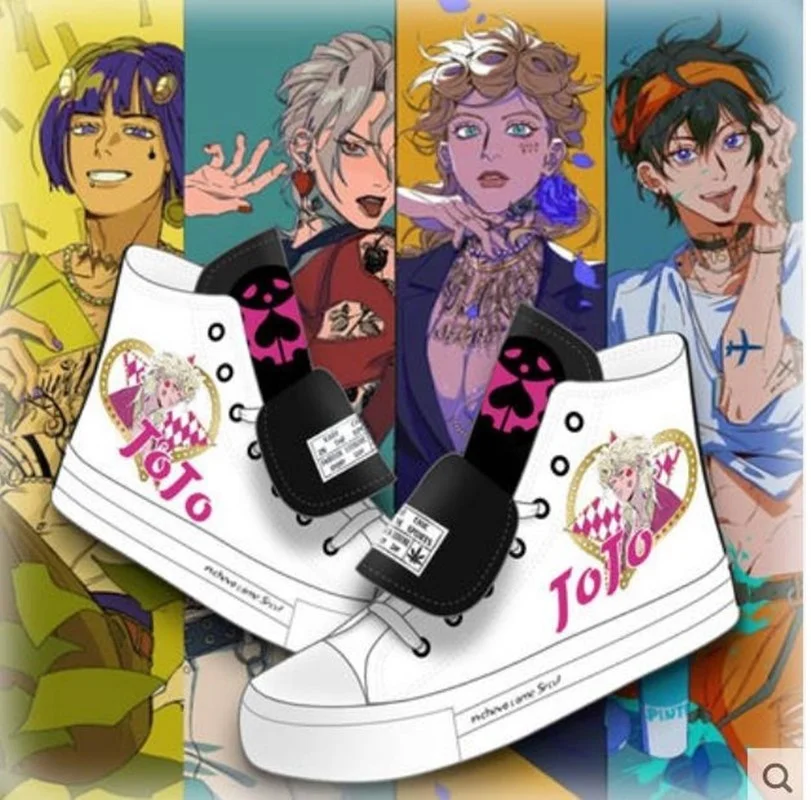 

Jojo's Bizarre Adventure Cosplay Cos Shoes Canvas Shoes Casual Comfortable Men and Women College Anime Cartoon Student High Help