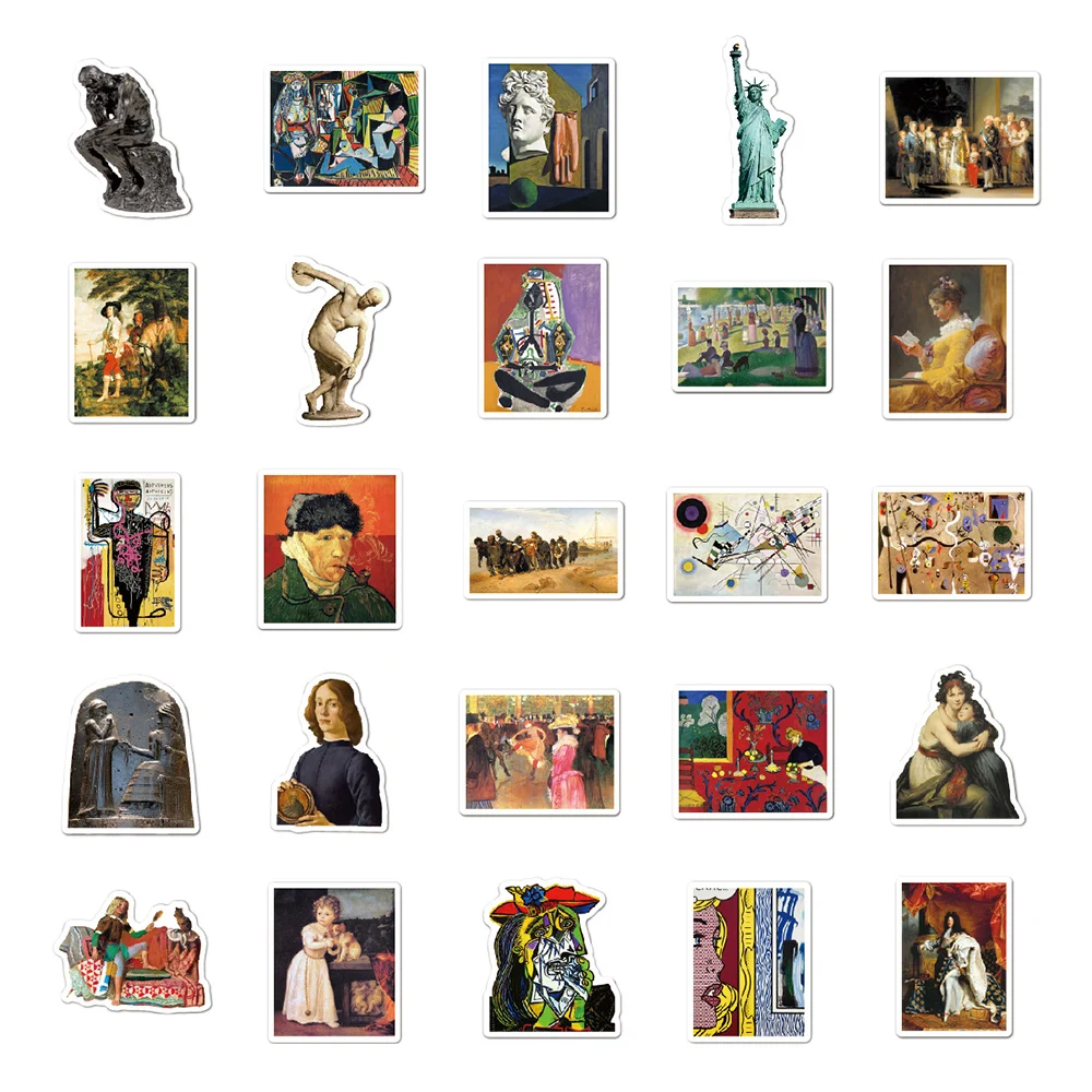 103052pcs world artist work painting david aesthetic stickers decal motorcycle laptop phone skateboard art graffiti sticker free global shipping