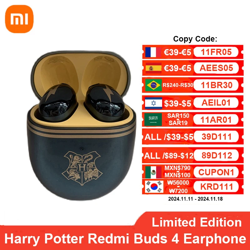Гарри Поттер ограниченный выпуск Xiaomi Redmi Buds 4 TWS Bluetooth наушники-вкладыши игровая