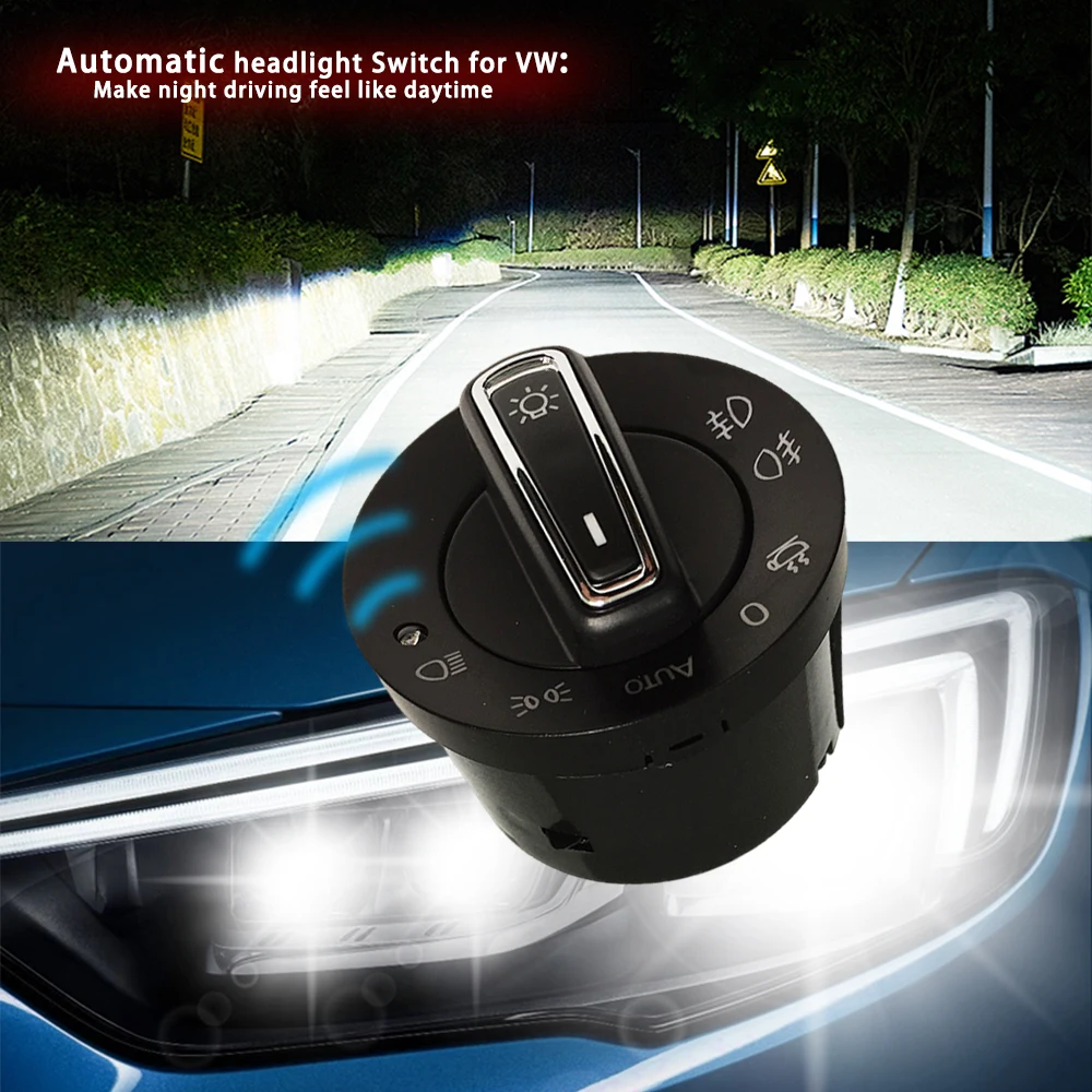 

Automatic Headlight Built-in Sensor System Fog Light Switch Button for Volkswagen Beetle Scirocco Tiguan MK2 Jetta Mk6 Polo Bora