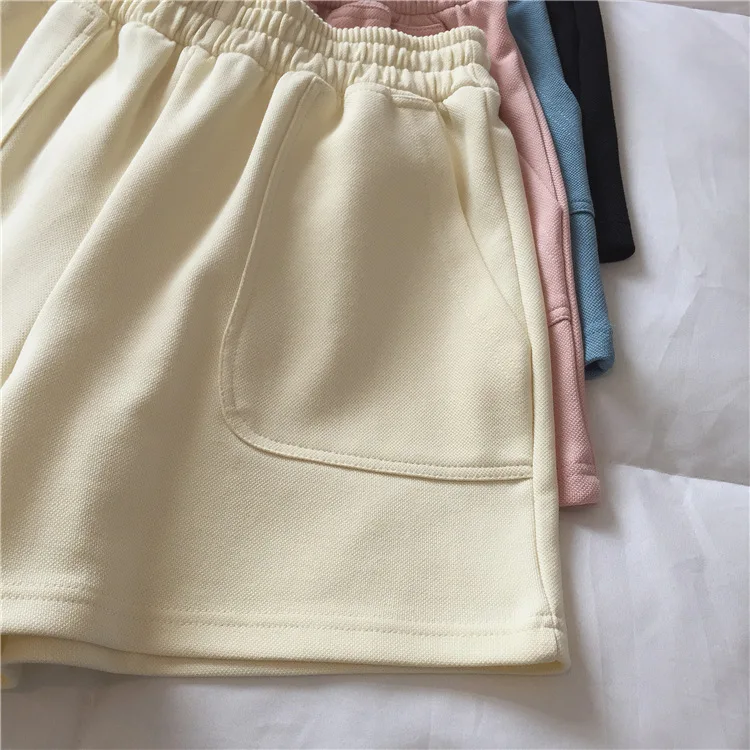 Yasuk Spring Summer Fashion Sporty Casual High Waist Slim Loose Shorts Pants Sweet Cool Girl Soft Solid Versatile 2Pcs