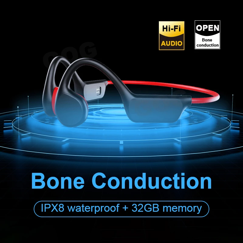 

Bone Conduction Earphone X7 Bluetooth Wireless Headphone Waterproof Sport Swimming Headset Music HiFi 32GB Memory with Mic