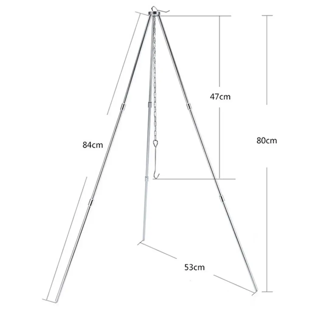 

Штатив для кемпинга, портативный уличный Трипод для костра, для приготовления пищи, для голландской духовки, подвесной держатель для кастрю...
