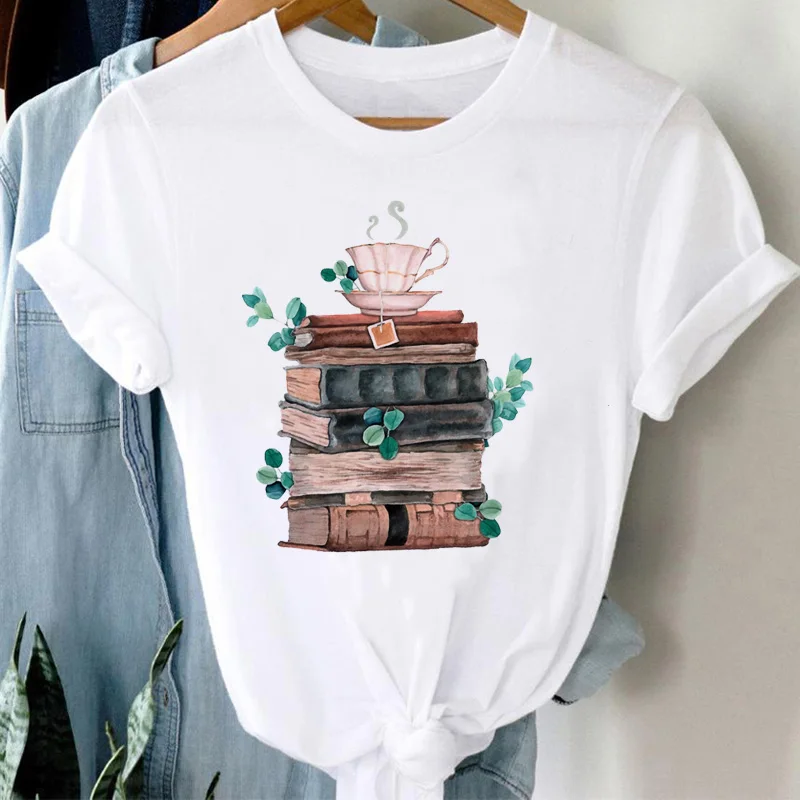 

Printed T-shirt Pattern T-shirt Fashion Basic Casual T-shirt Top Short Sleeve Summer Watercolor 90s Fashion Women's White T-shir