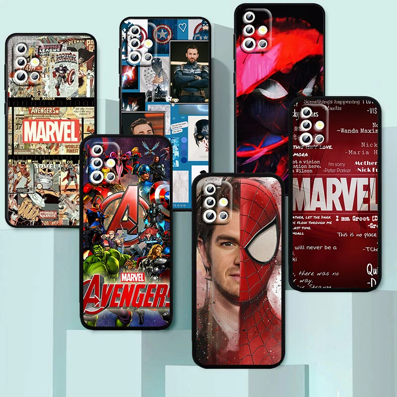 

Marvel Cool Heroes For Samsung Galaxy A04 A04E A42 A12 A02S A91 A81 A71 A51 A41 A31 A21 A01 Silicone Black Phone Case Coque Capa