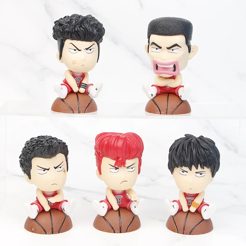 

9 см 5 шт./лот аниме Slam Dunk Hanamichi Sakuragi закава Kaede Akagi Takenori Miyagi Ryota Mitsui Hisashi ПВХ Фигурки игрушки