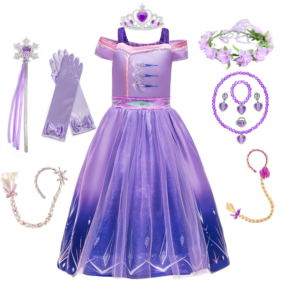 

Детское платье принцессы Эльзы, с блестками