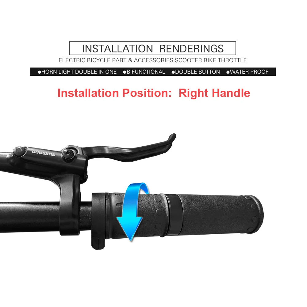 

Ebike MTB Waterproof 158X Half Twists Speed Throttle 12V 24V 36V 48V 72V Accelerator Grips Electric Bicycle Cycling Parts