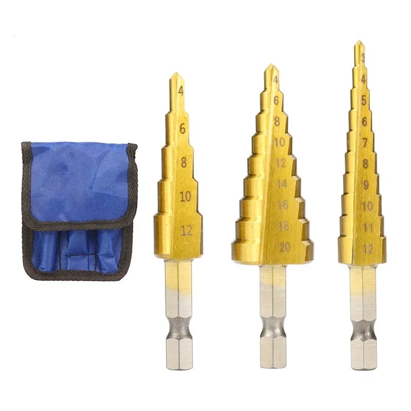 

Набор ступенчатых сверл XCAN 3 шт., 3-12 мм, 4-12 мм, 4-20 мм