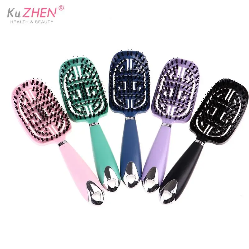 

Hair Scalp Massage Detangle Comb Hair Brush Bristle Dry Curly Brush Hairdressing Tool Nylon Comb Teeth Massage Detangling Brush