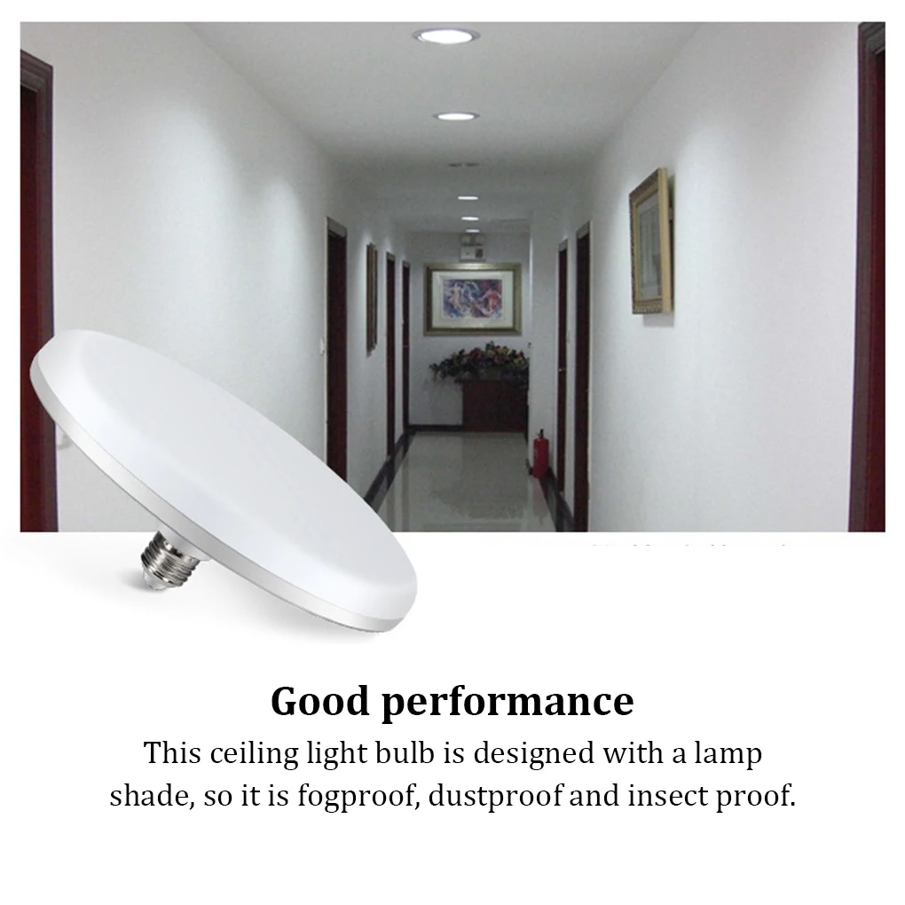 

Bedroom Ceiling Disk Light Bathroom Fogproof Dustproof Lightbulb E27 6500K High Brightness Lamp Hotel Lighting 40W