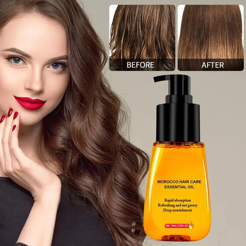 

70ml Morocco Argan Hair Oil Essence Moisturizing Nourishing Repair Damage Hair Essential Oil For Rough And Dry Hair Scalp Care
