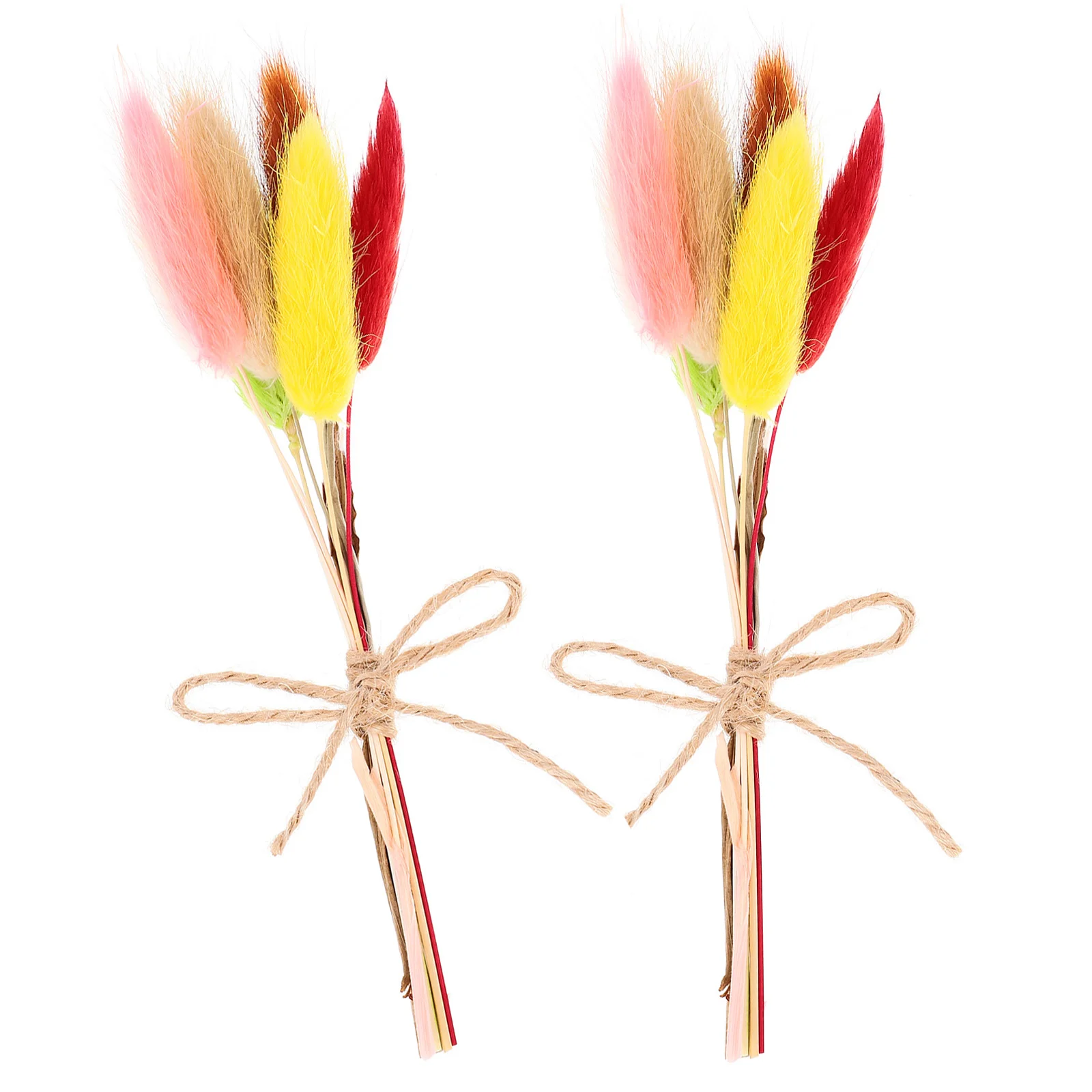 

2 Pcs Rose Dried Bouquet Bride Nativity Ornament Floral Arrangement Table Centerpieces Foxtail Wedding Clothing Accessory