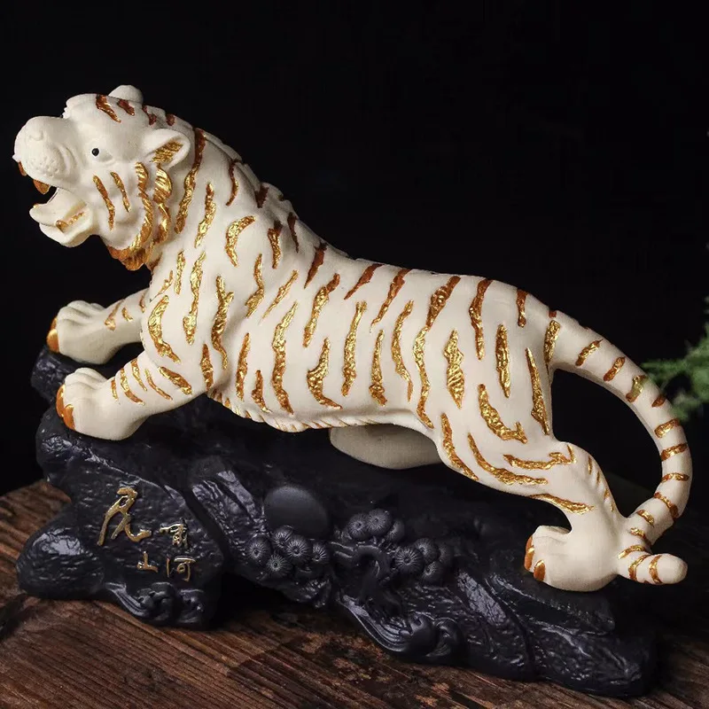 

Tiger Roaring Mountains and Rivers Animal Statue Animal Ornament Modern Art Sculpture Home Living Room Decoration Crafts