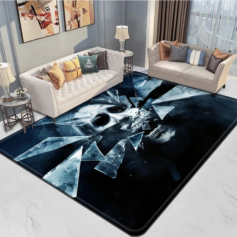 Ковер с 3D ужасами призраками и скелетом смерти кухонный коврик Придверный