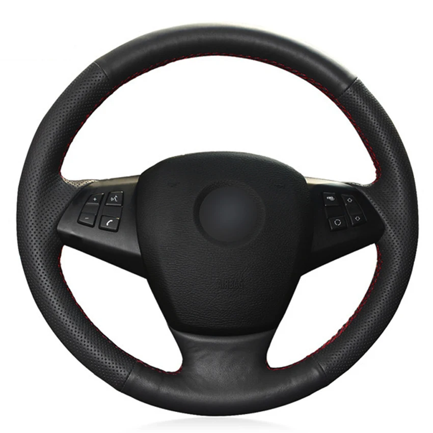 

Black PU Faux Leather Hand-stitched Car Steering Wheel Cover for BMW X5 E70 2006-2013