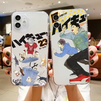 haikyuu volleyball phone cases for iphone se 2020 6 6s 7 8 11 12 13 mini plus x xs xr pro max funda transparent shell