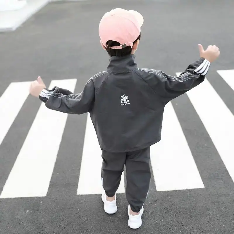 2021 Kids Clothes Boys Spring Autumn teenage Sports Suit Set tracksuits Children Clothing 2pcs coat+Pants Causal | Детская одежда и