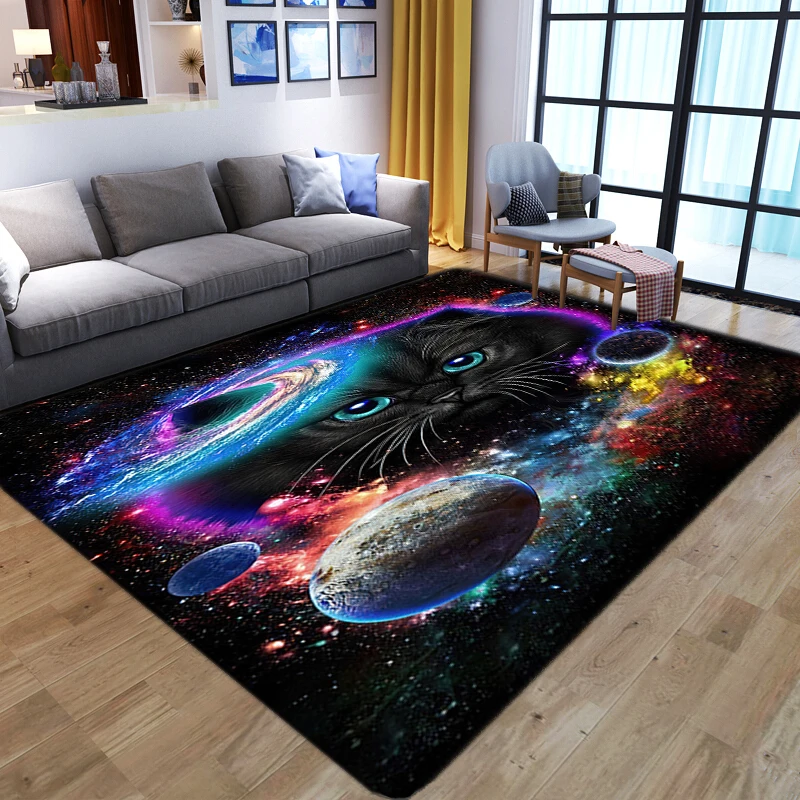 3D великолепные планеты с рисунком кота коврик для гостиной нескользящий