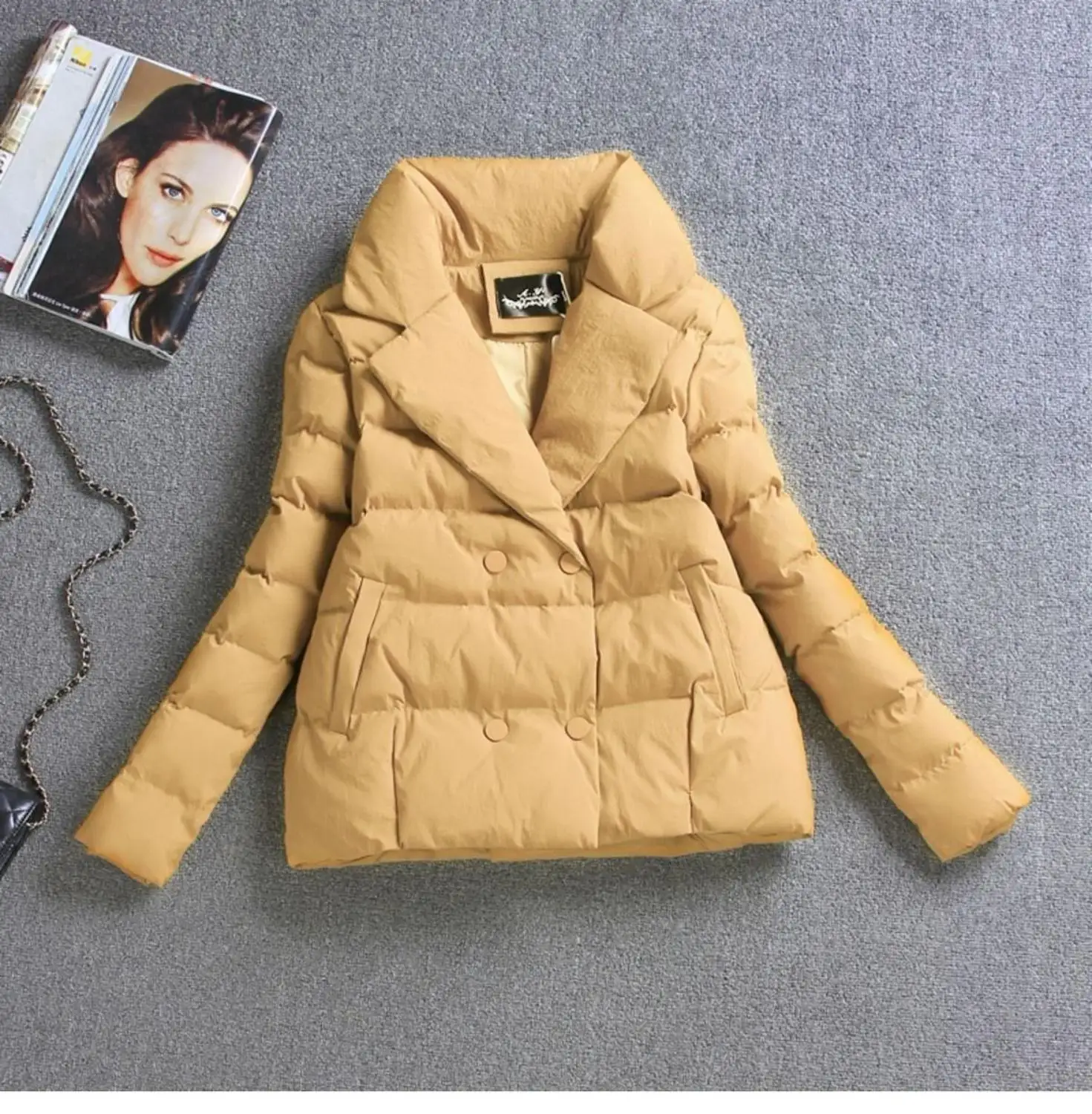 2023 Winter Women Jacket Coat Cotton Clothing Short New Slim Ladies Warm Parka Black Sutdent Clothes