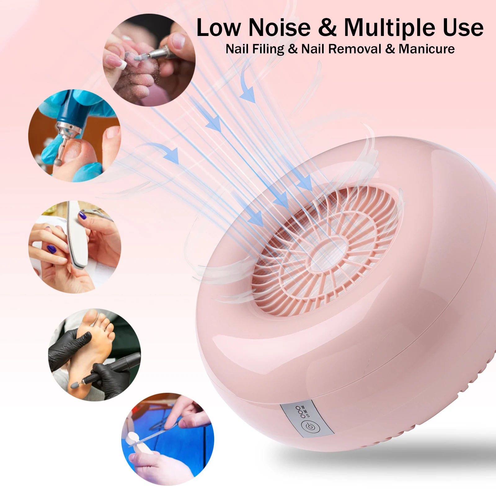 Пылесборник для ногтей Nail Tech Мощный всасывающий пылесос Вентилятор