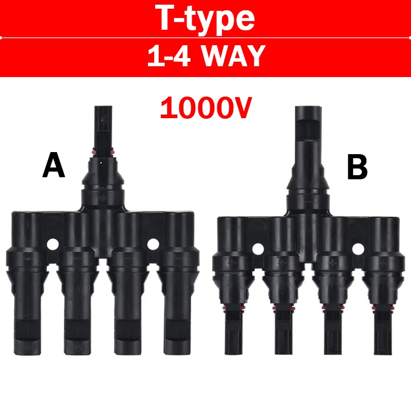 Фотогальванический Солнечный разъем, 1/5 комплектов, 1000 В, T-образный, 3, 4, 5, 6, 7, вилка и гнездо, панель модуля батареи, вилка PV, провод