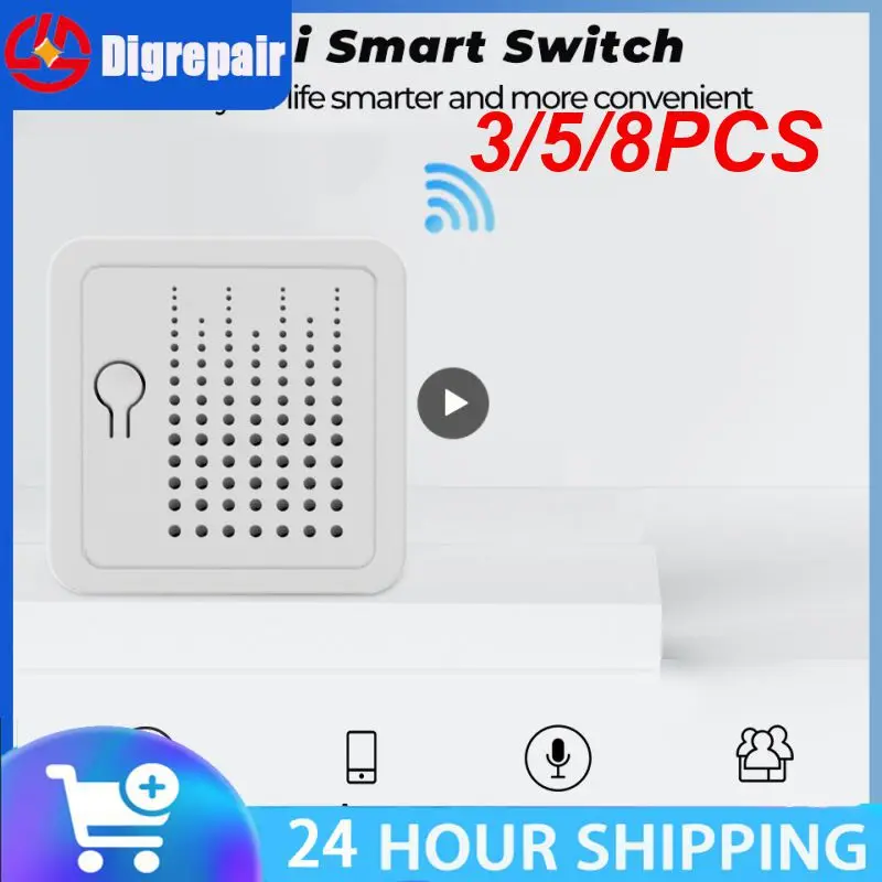 

3/5/8PCS Timer Tuya Mini Module Ac100-240v Wireless Switch App Control Wifi Smart Switch 16a Wifi Switch Timing