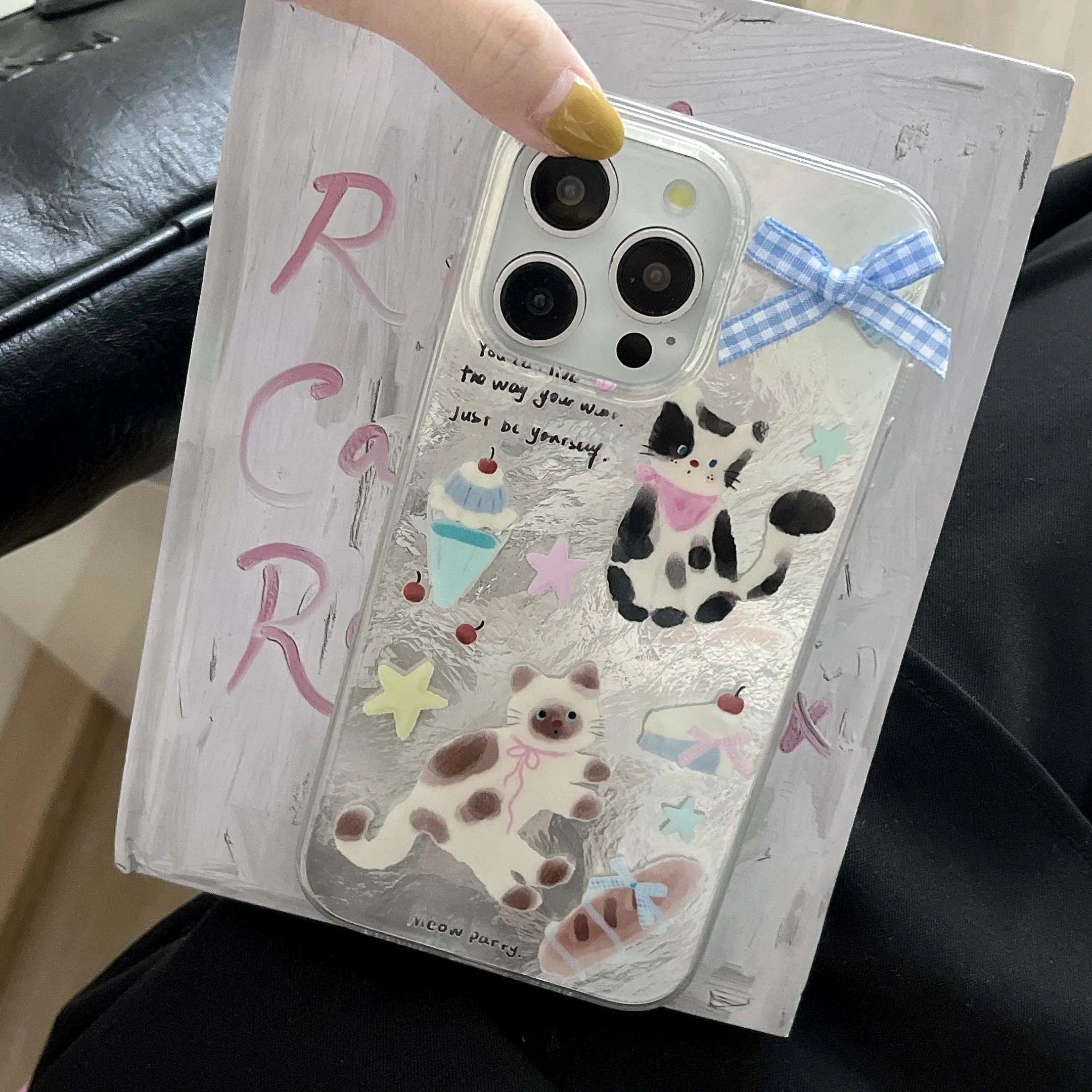 Милый мультяшный чехол Ins для телефона с изображением щенка котенка Iphone 14Pro 13 15Pro 14